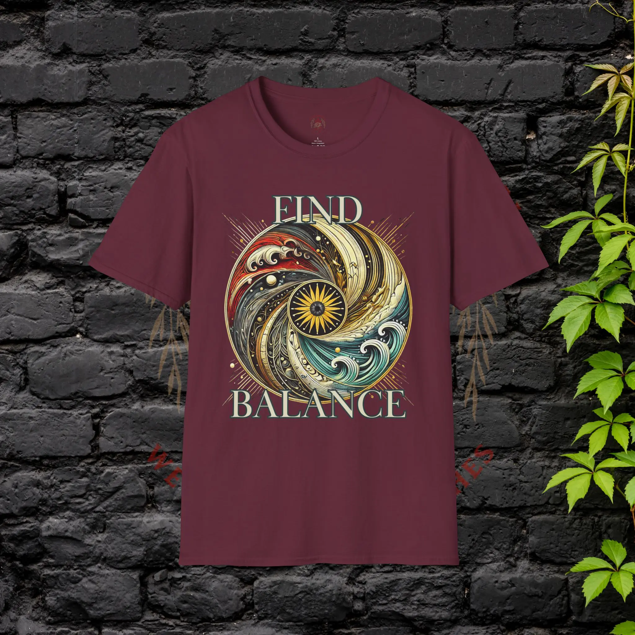 Find Balance T-Shirt – Burgundy