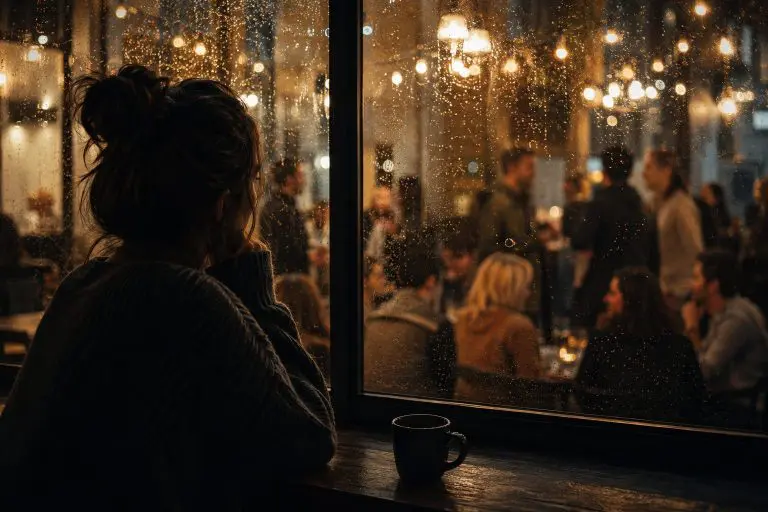 woman watching the world go by