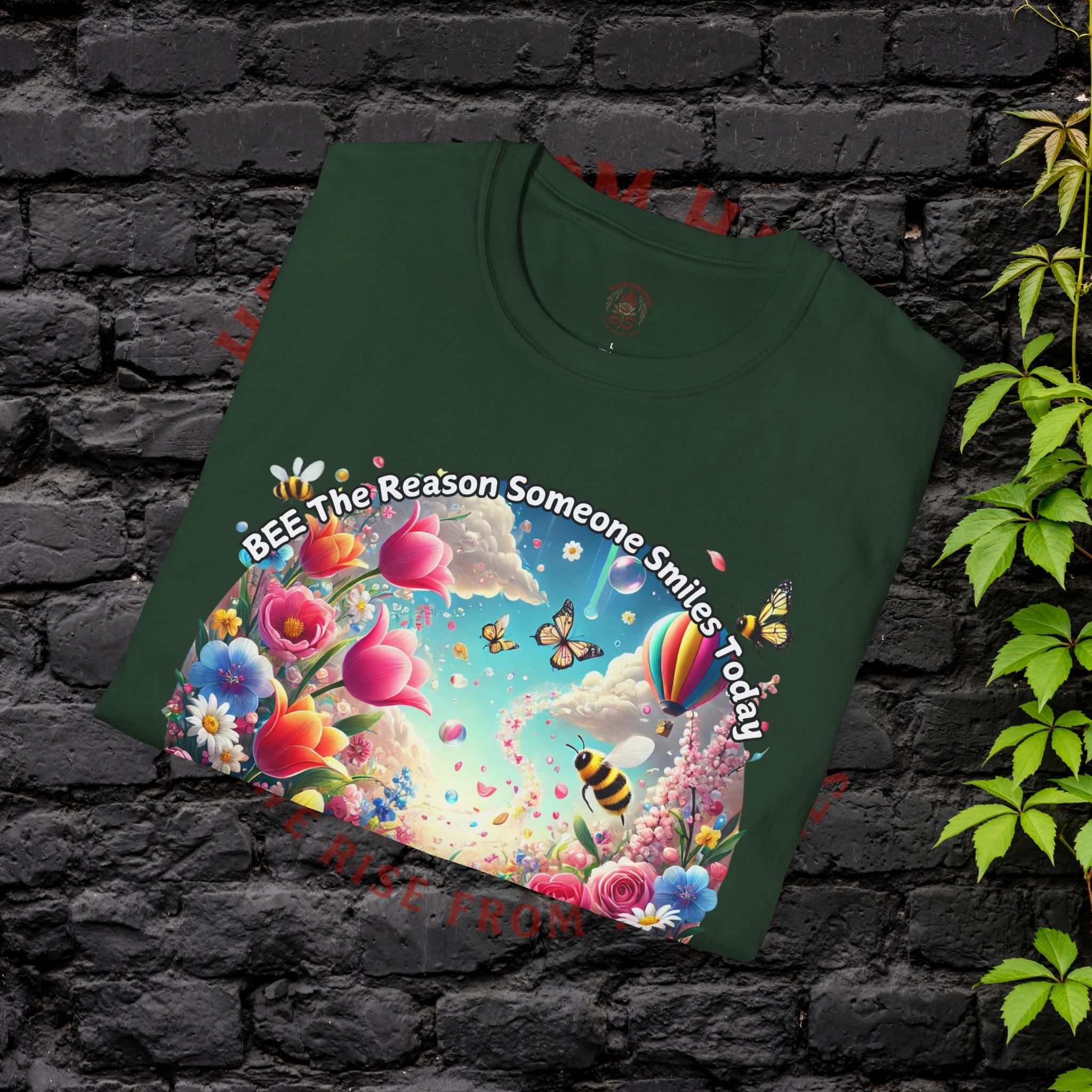 Bee the Reason Someone Smiles Today Uplifting Floral Unisex T-Shirt - Image 28