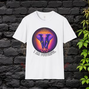 I Am Powerful – Elephant & Lotus Spiritual Empowerment Tee