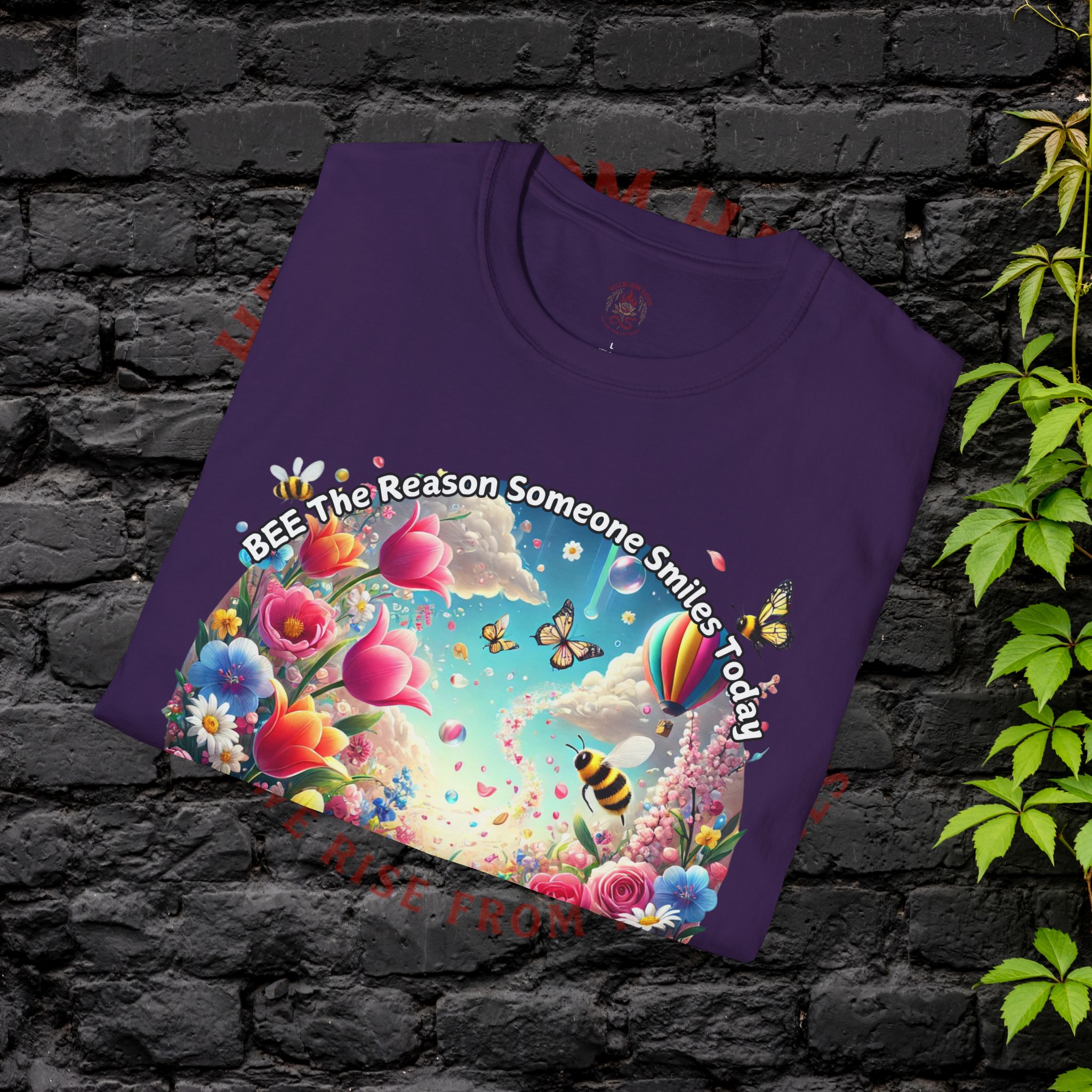 Bee the Reason Someone Smiles Today Uplifting Floral Unisex T-Shirt - Image 40