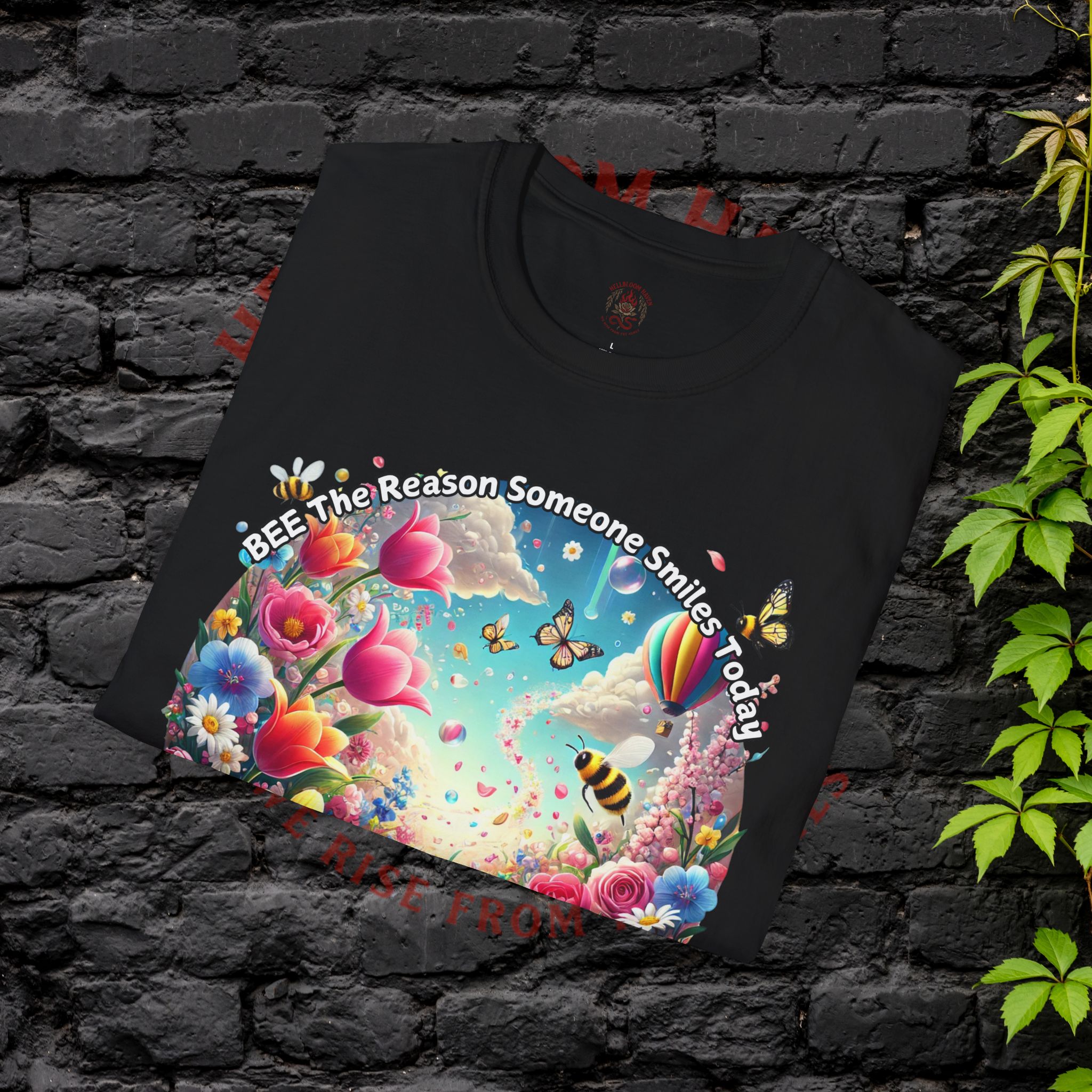 Bee the Reason Someone Smiles Today Uplifting Floral Unisex T-Shirt - Image 8