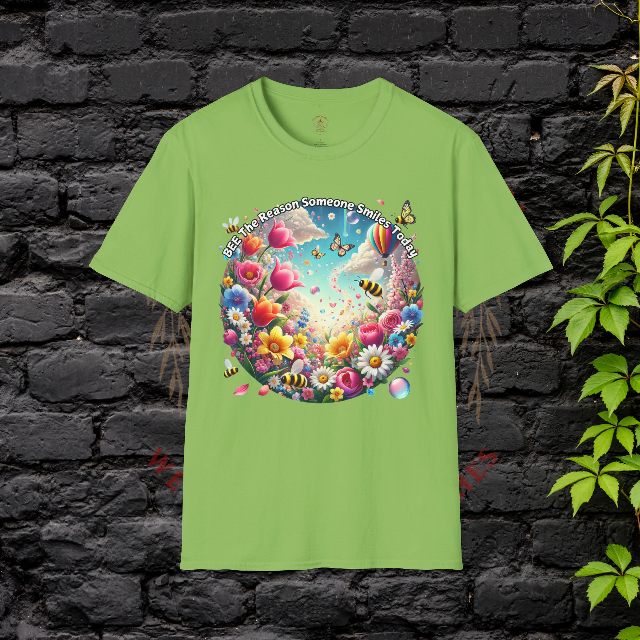 Bee the Reason Someone Smiles Today Uplifting Floral Unisex T-Shirt - Image 21