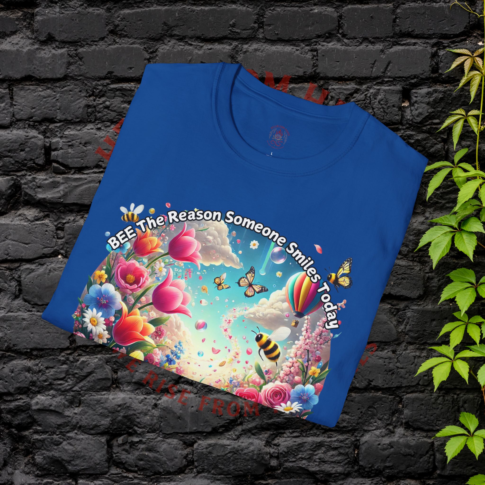 Bee the Reason Someone Smiles Today Uplifting Floral Unisex T-Shirt - Image 36