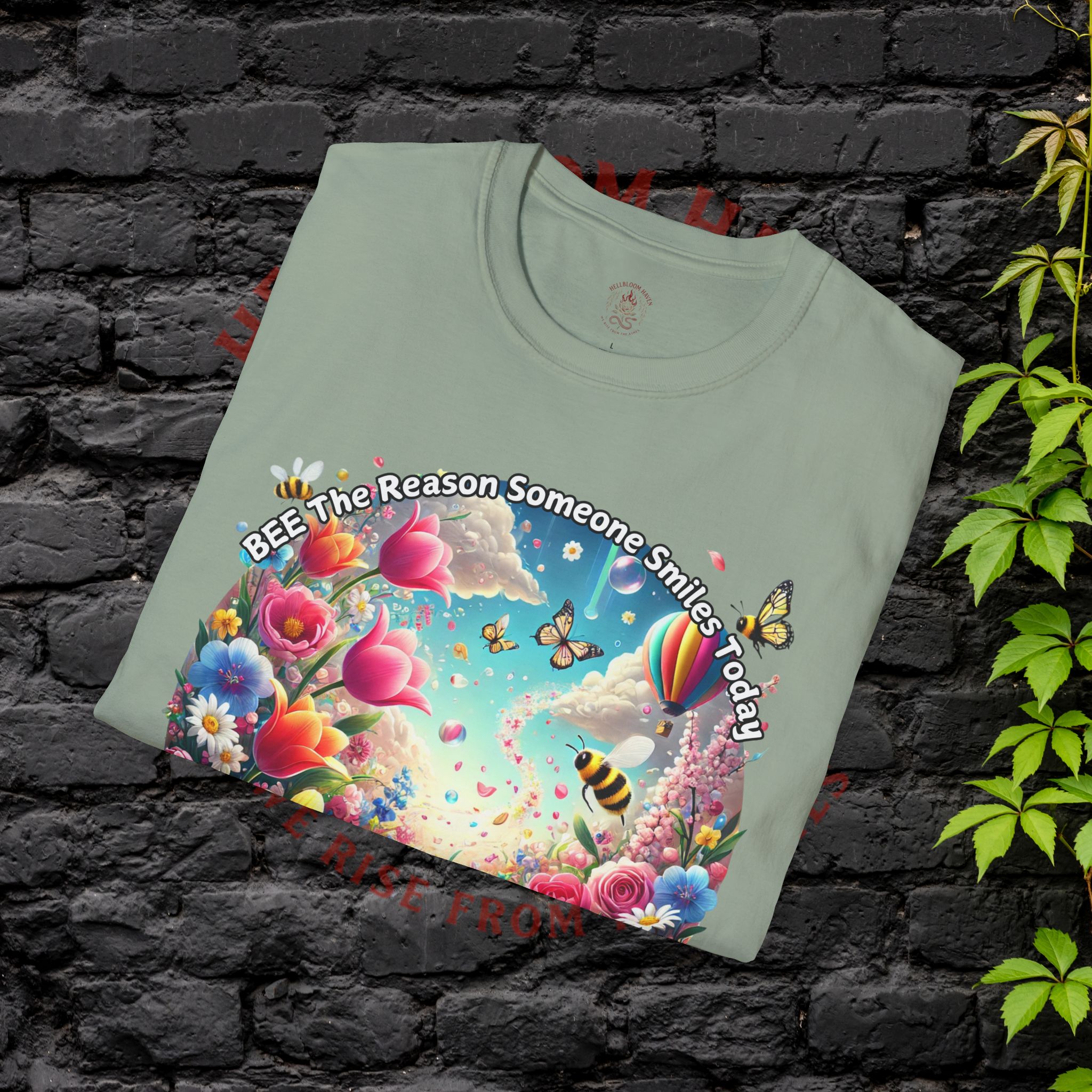 Bee the Reason Someone Smiles Today Uplifting Floral Unisex T-Shirt - Image 20