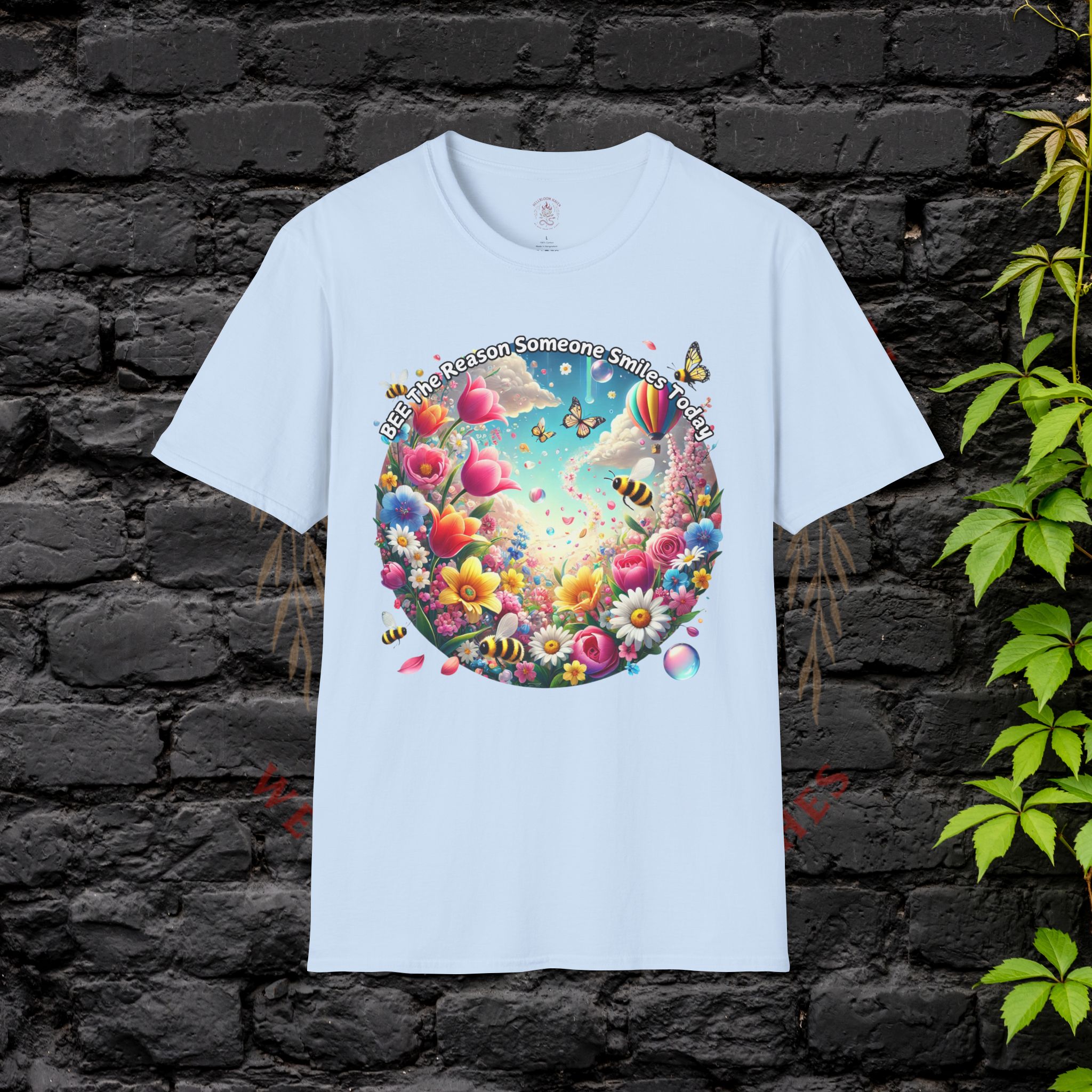 Bee the Reason Someone Smiles Today Uplifting Floral Unisex T-Shirt - Image 29