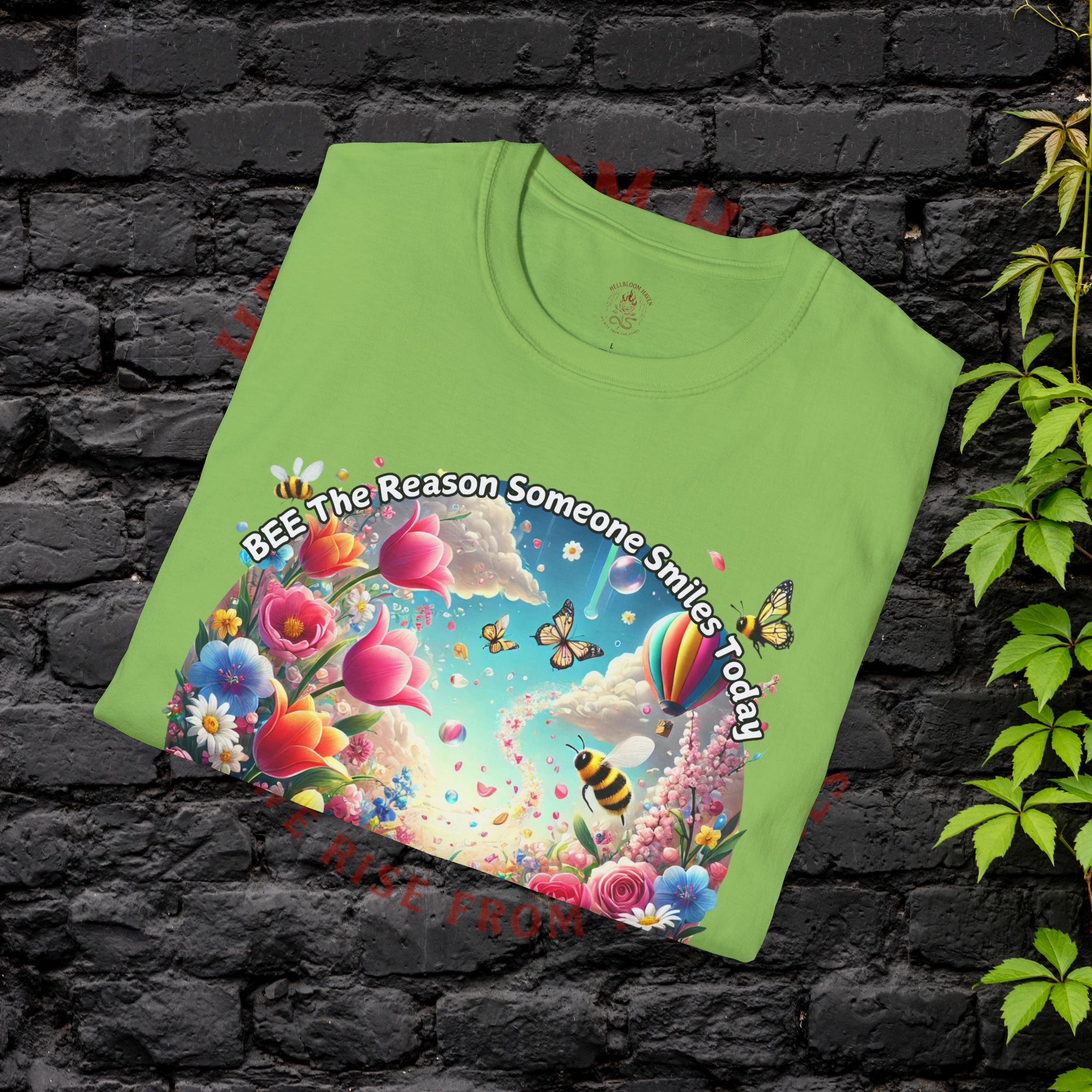 Bee the Reason Someone Smiles Today Uplifting Floral Unisex T-Shirt - Image 24