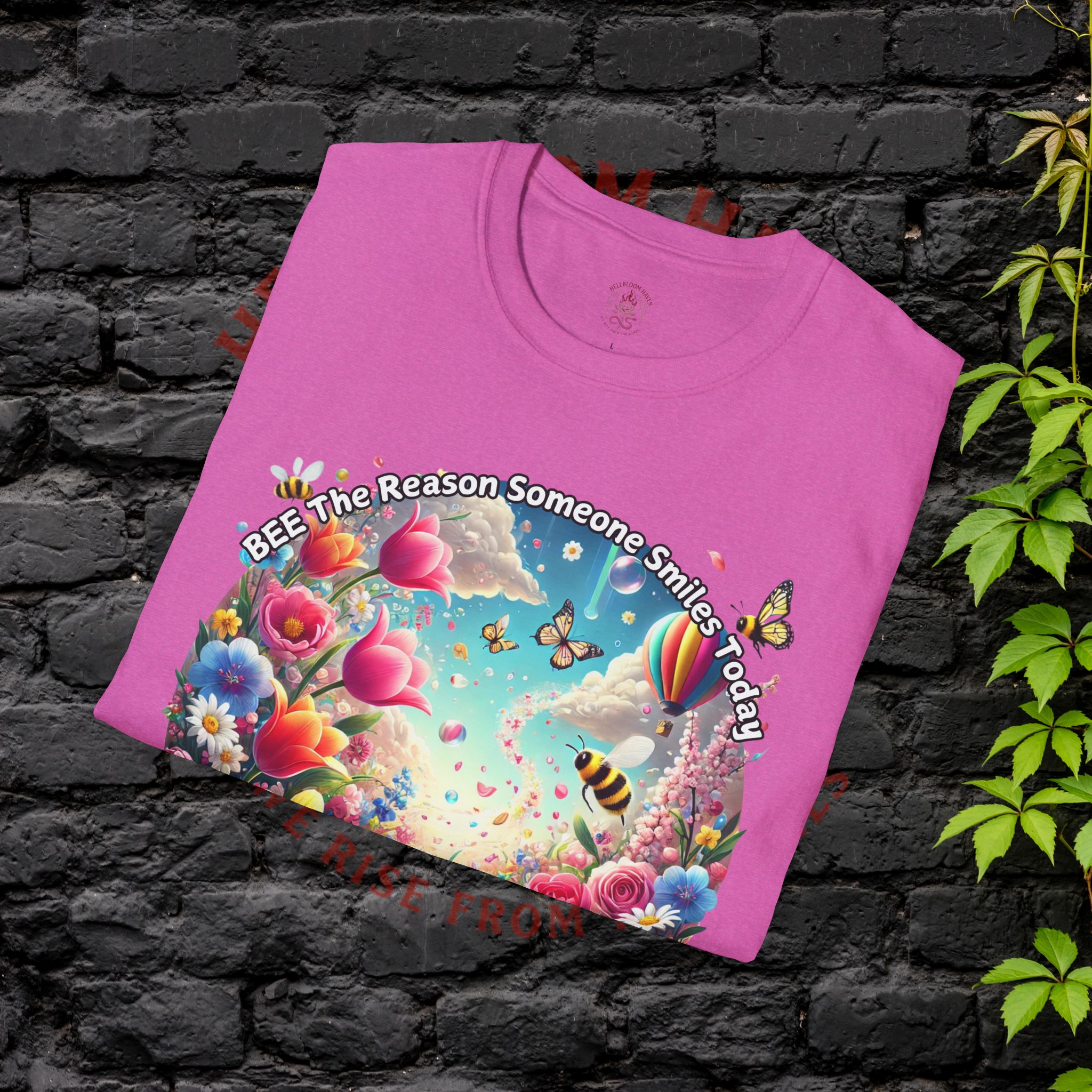 Bee the Reason Someone Smiles Today Uplifting Floral Unisex T-Shirt - Image 48
