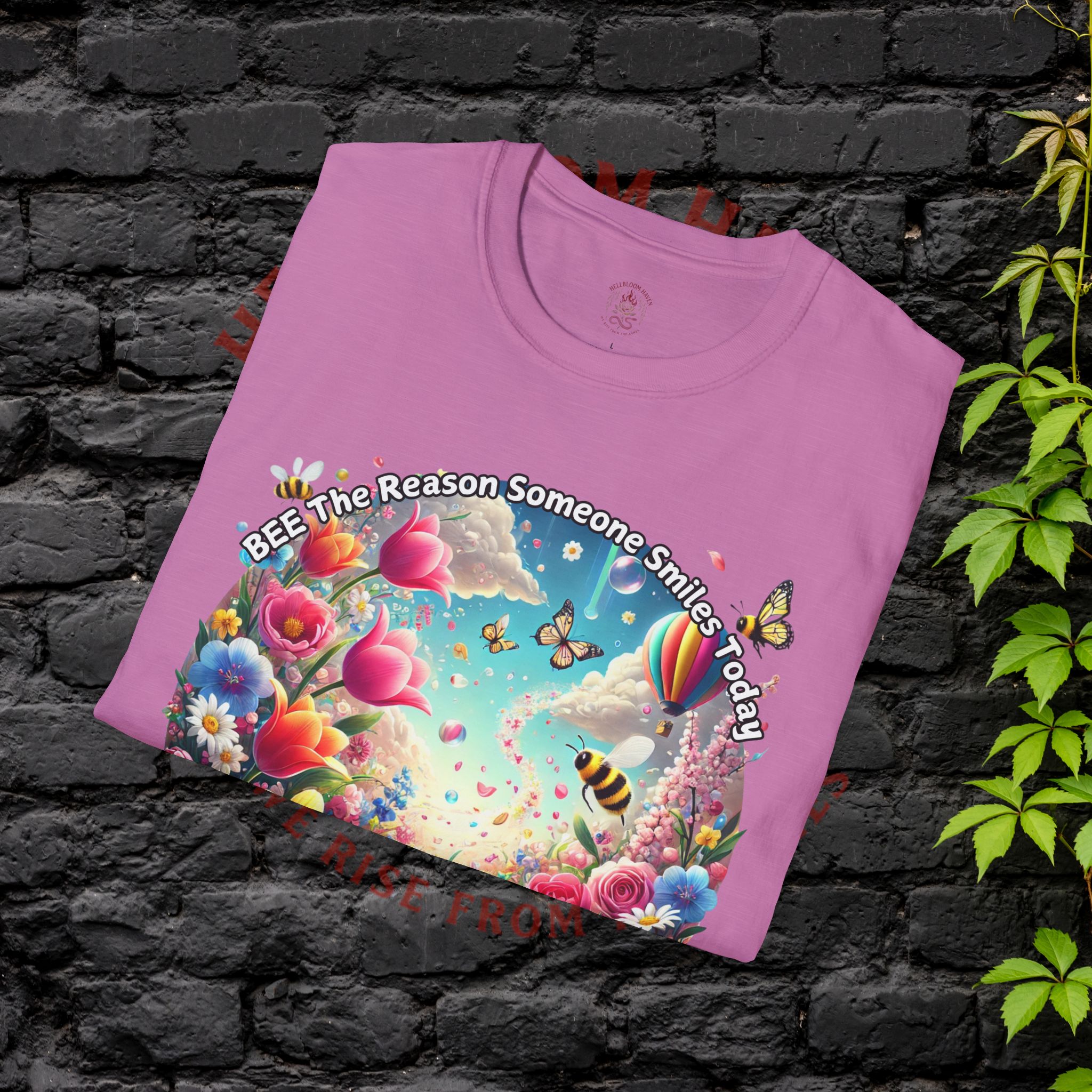 Bee the Reason Someone Smiles Today Uplifting Floral Unisex T-Shirt - Image 44