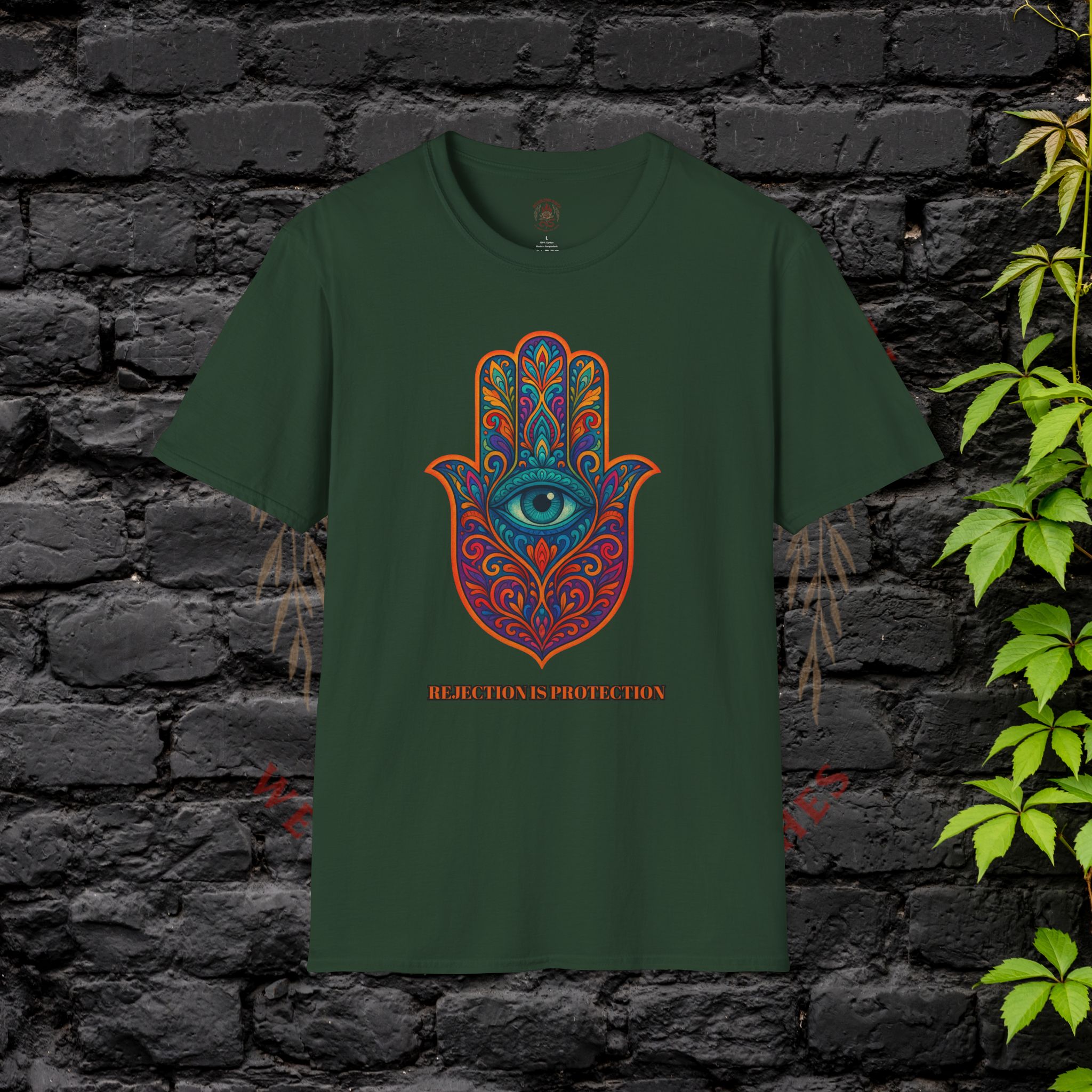 Bohemian Hamsa T-Shirt | Unisex Softstyle Tee for Spiritual Vibes - Image 25