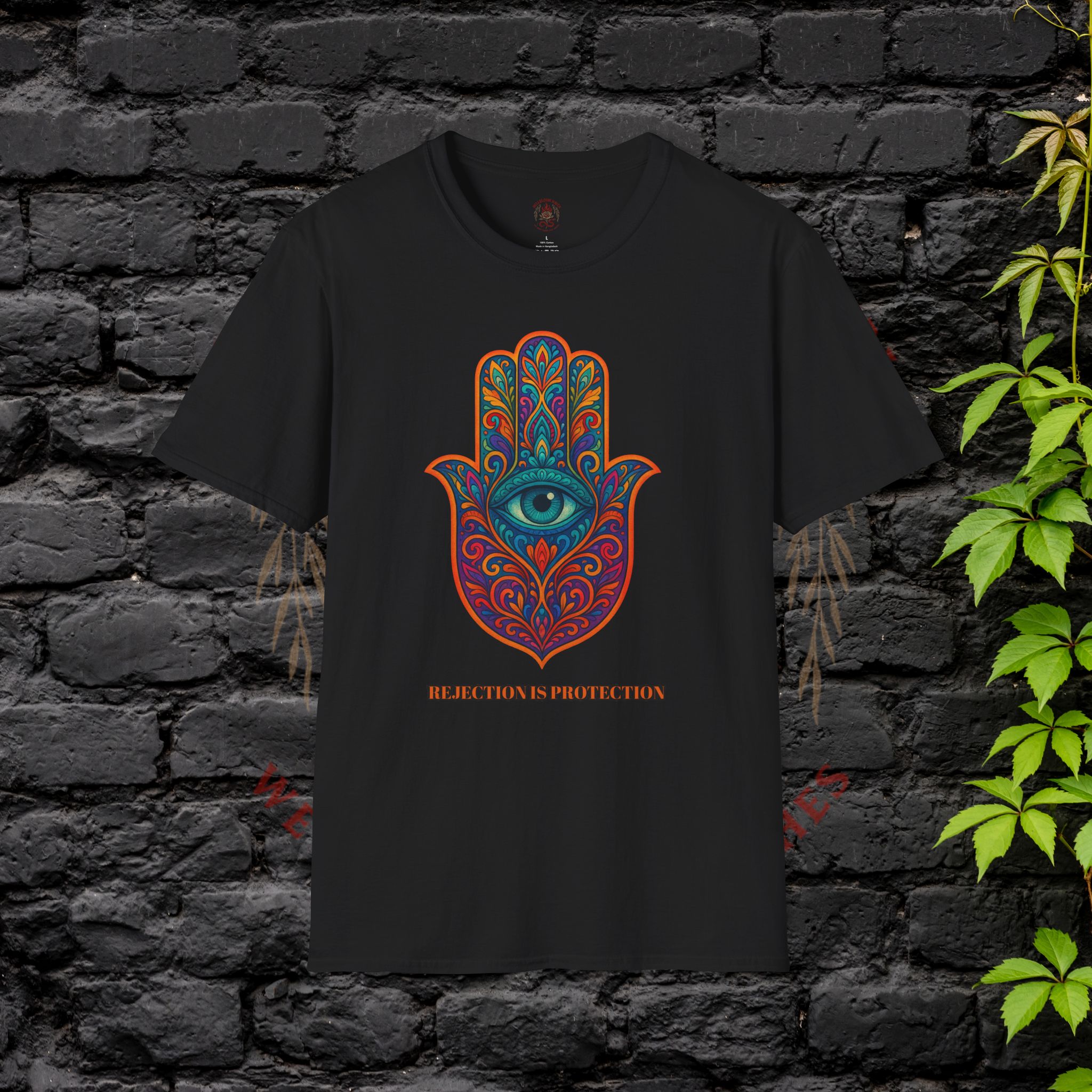 Bohemian Hamsa T-Shirt | Unisex Softstyle Tee for Spiritual Vibes - Image 5