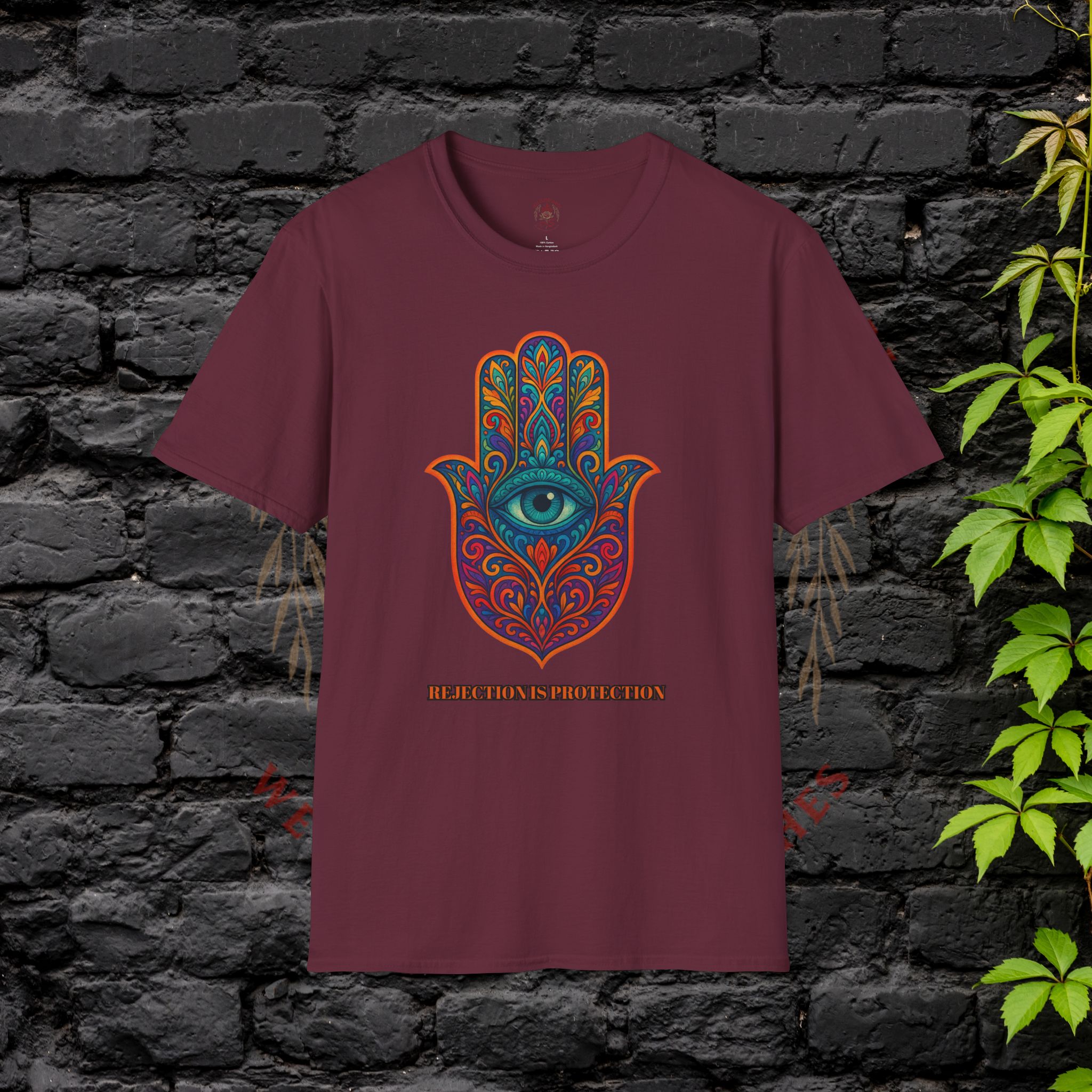 Bohemian Hamsa T-Shirt | Unisex Softstyle Tee for Spiritual Vibes - Image 17
