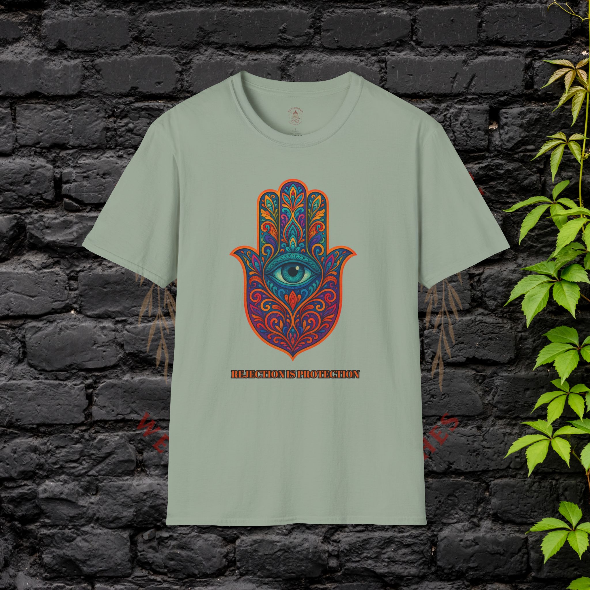 Bohemian Hamsa T-Shirt | Unisex Softstyle Tee for Spiritual Vibes - Image 21