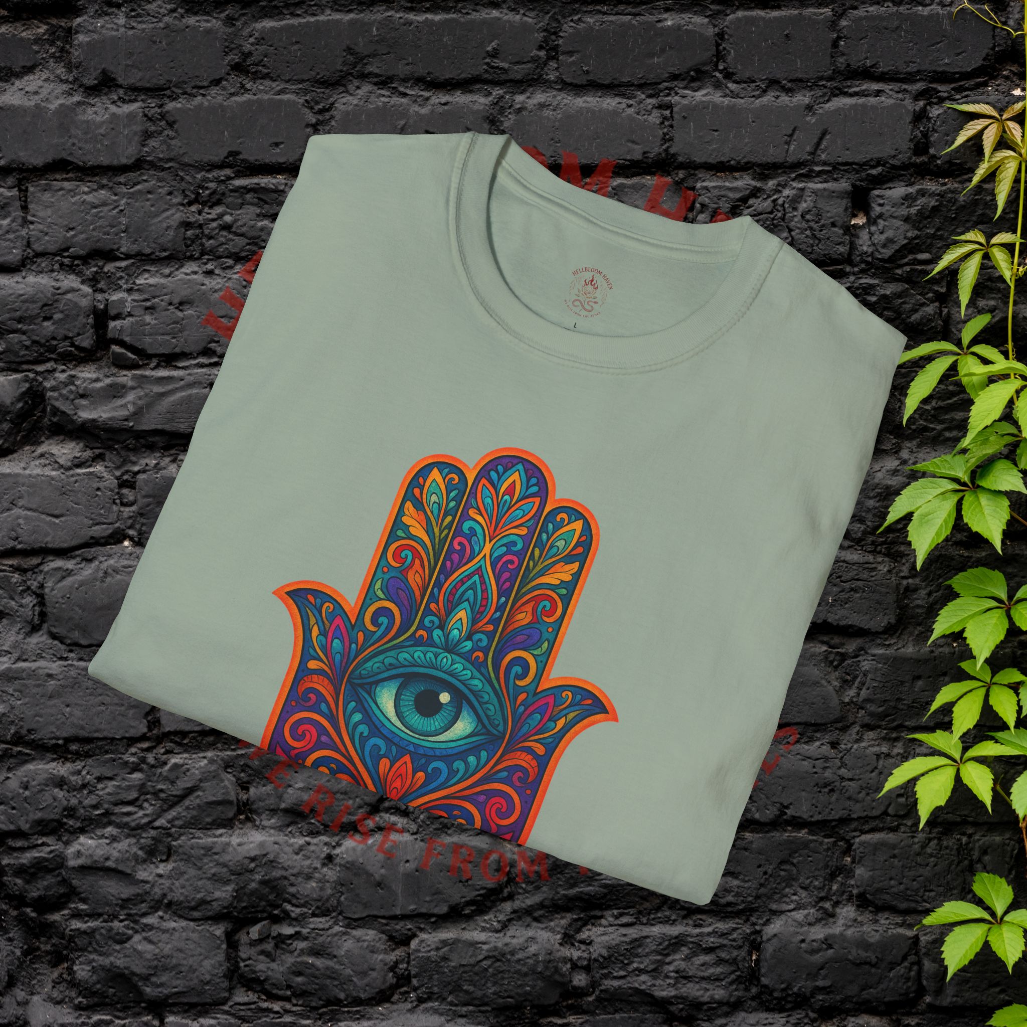 Bohemian Hamsa T-Shirt | Unisex Softstyle Tee for Spiritual Vibes - Image 24