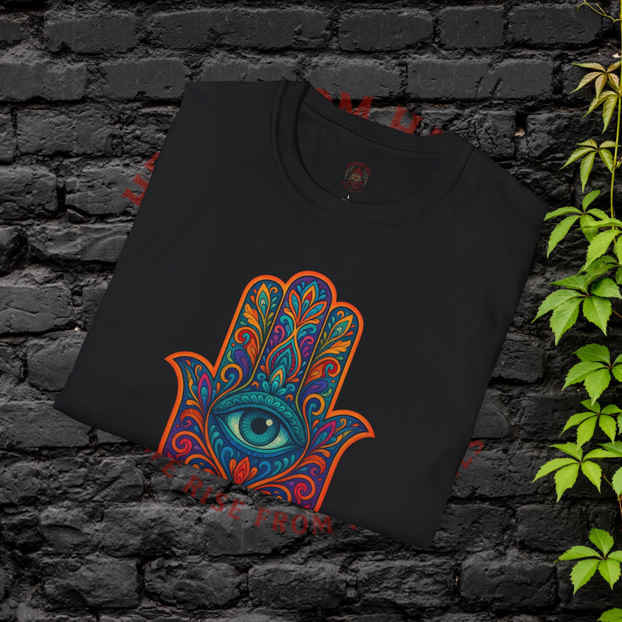 Bohemian Hamsa T-Shirt | Unisex Softstyle Tee for Spiritual Vibes - Image 8