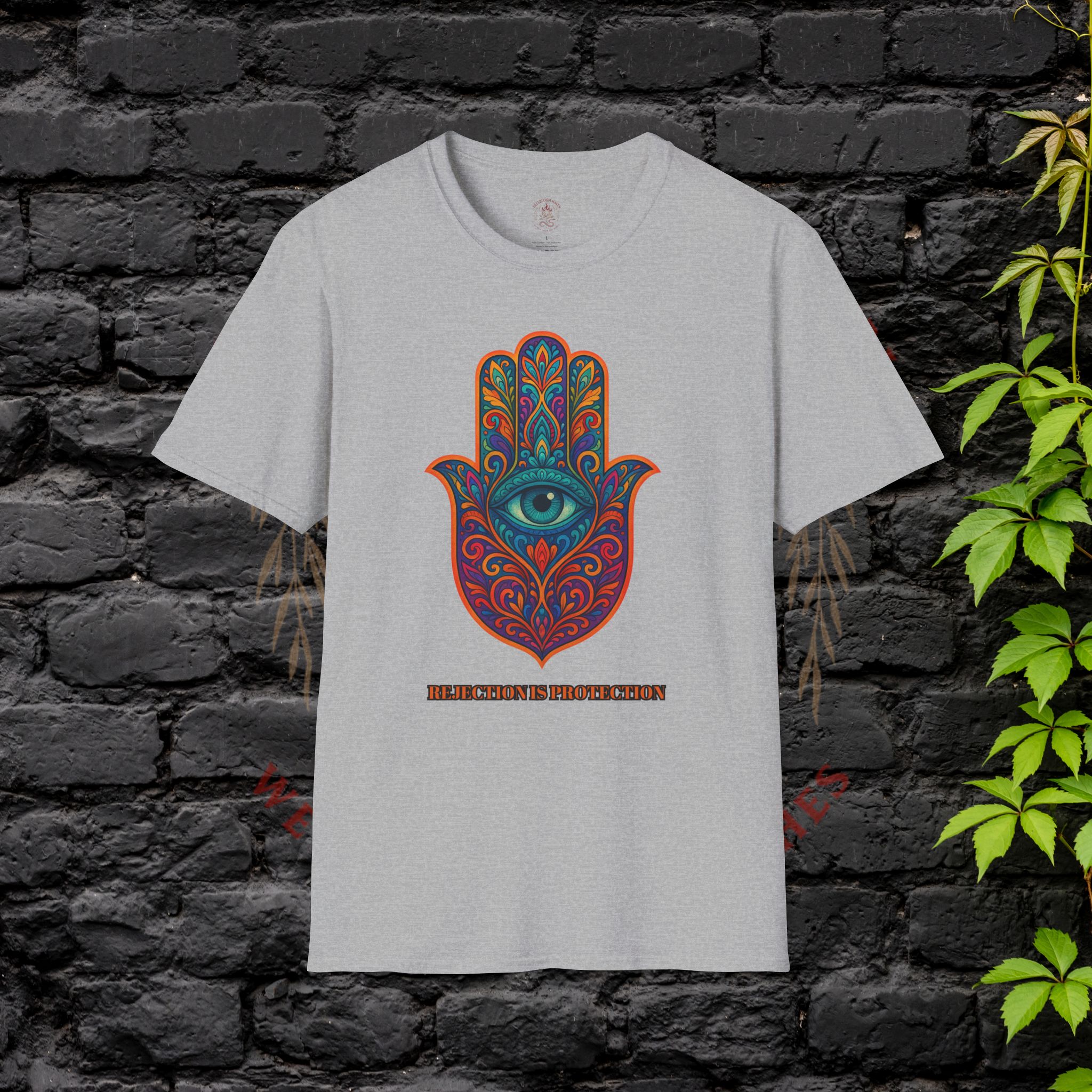 Bohemian Hamsa T-Shirt | Unisex Softstyle Tee for Spiritual Vibes - Image 9