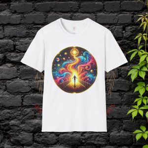 Spiritual Galaxy Bridge T-Shirt – Cosmic Portal Art Tee for Awakening & Higher Self Journey