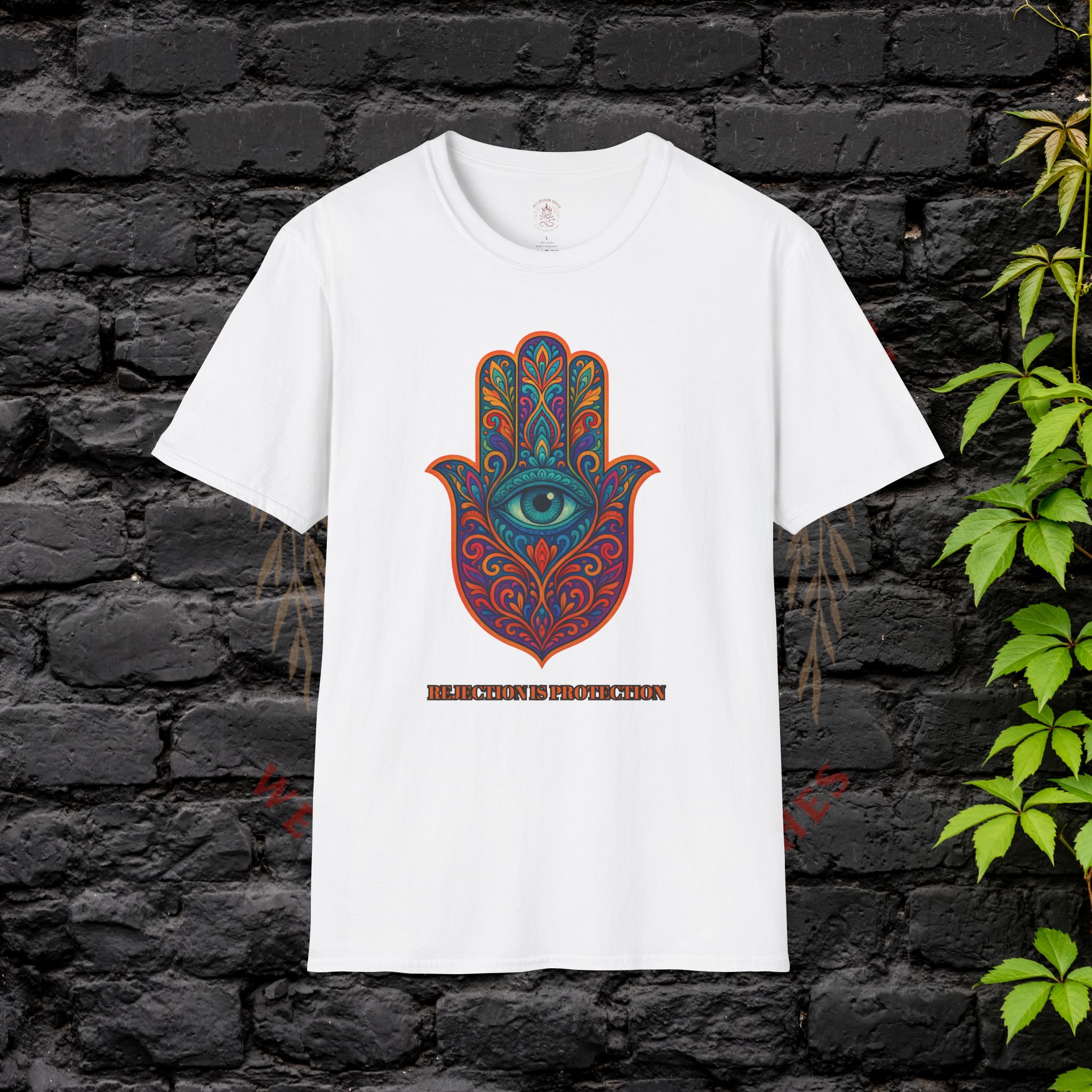 Bohemian Hamsa T-Shirt | Unisex Softstyle Tee for Spiritual Vibes
