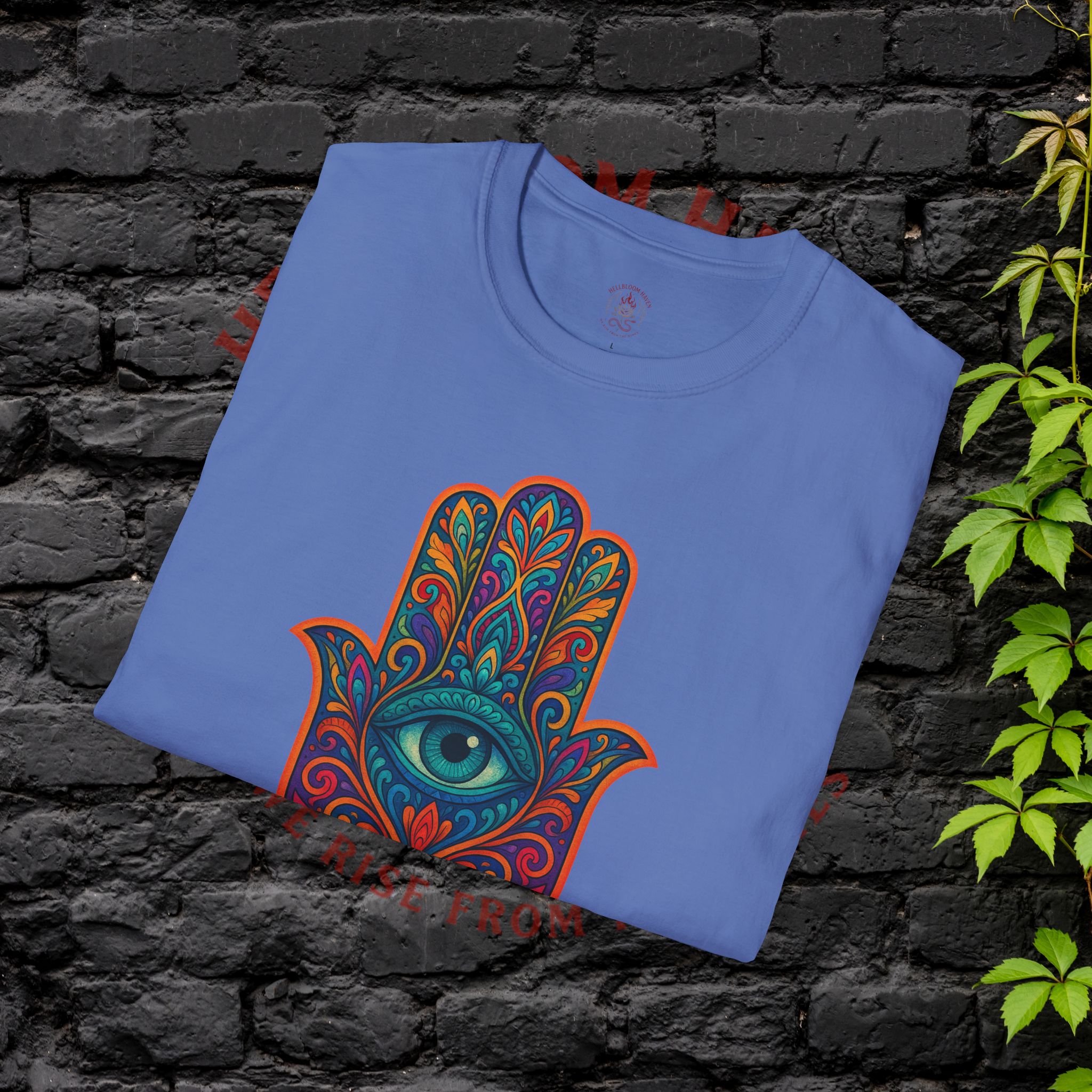 Bohemian Hamsa T-Shirt | Unisex Softstyle Tee for Spiritual Vibes - Image 36