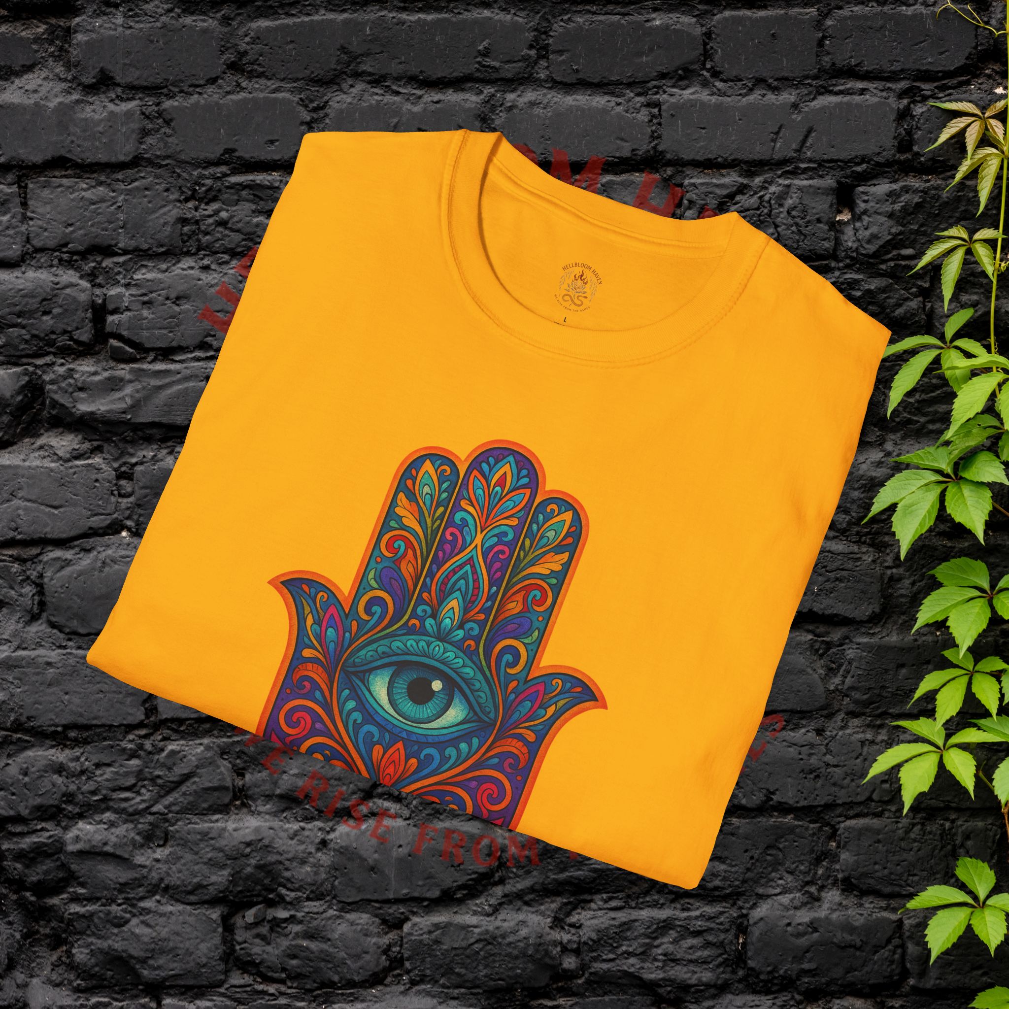 Bohemian Hamsa T-Shirt | Unisex Softstyle Tee for Spiritual Vibes - Image 16