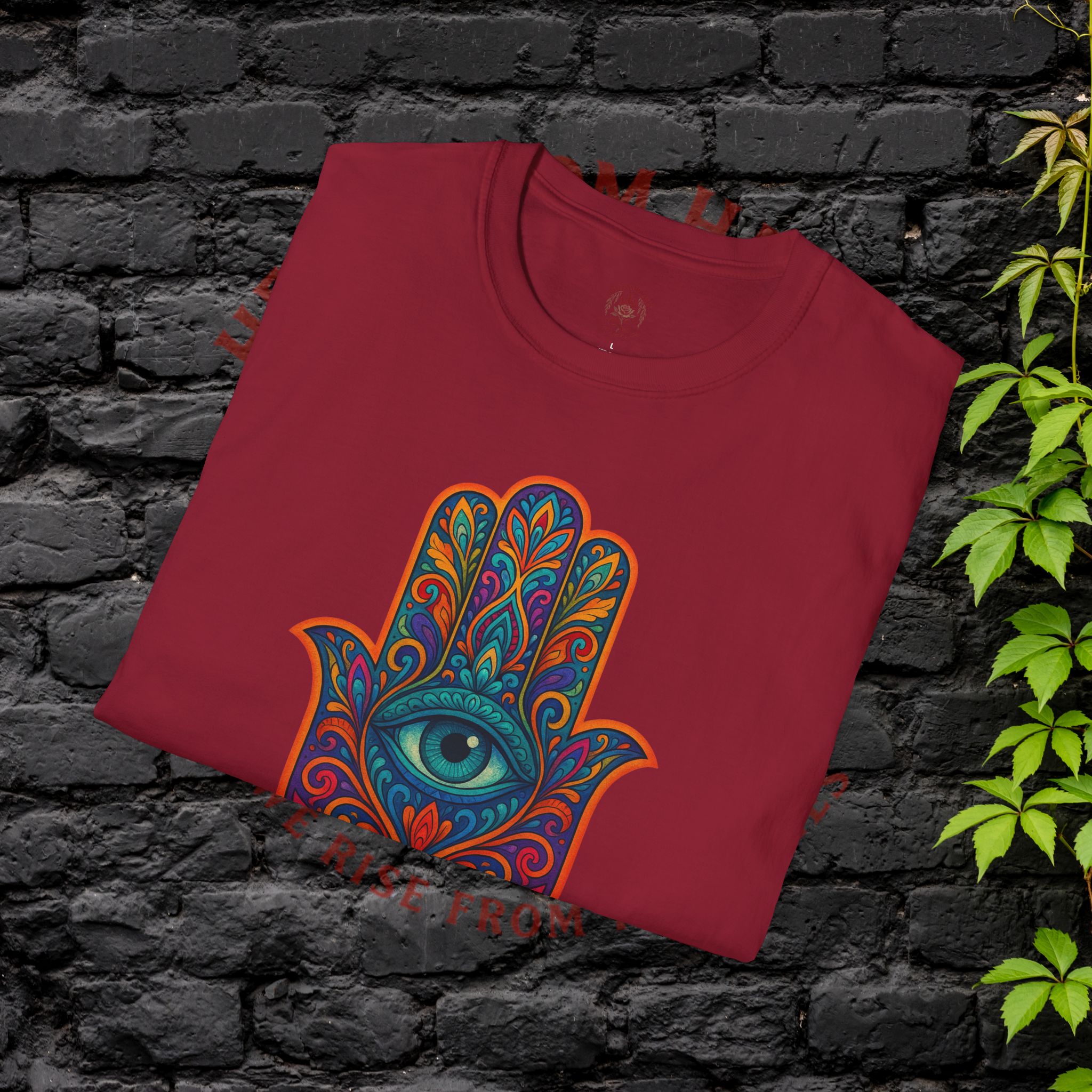 Bohemian Hamsa T-Shirt | Unisex Softstyle Tee for Spiritual Vibes - Image 60