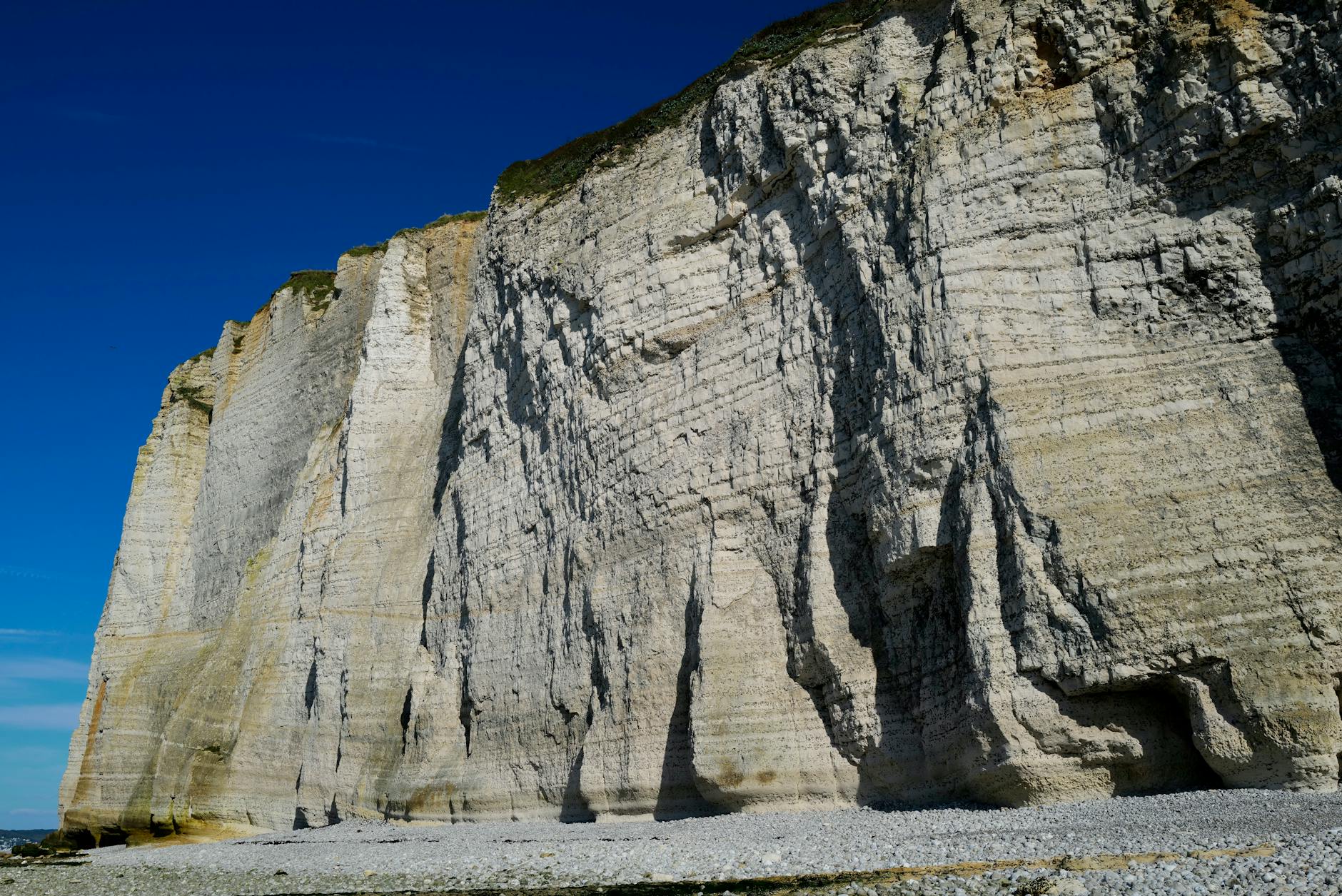 White coastal cliff rock face