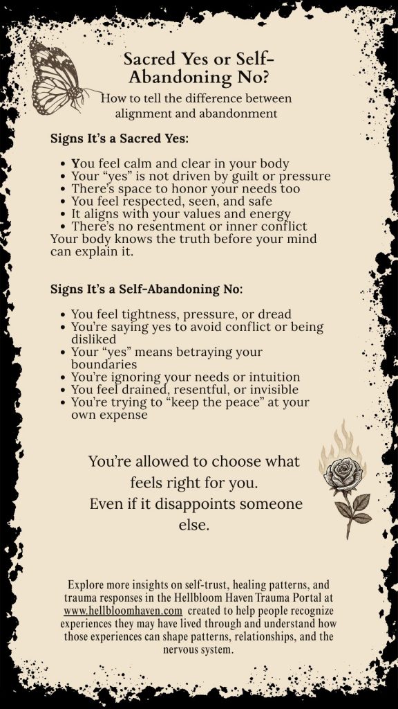 Sacred Yes or Self Abandoning No