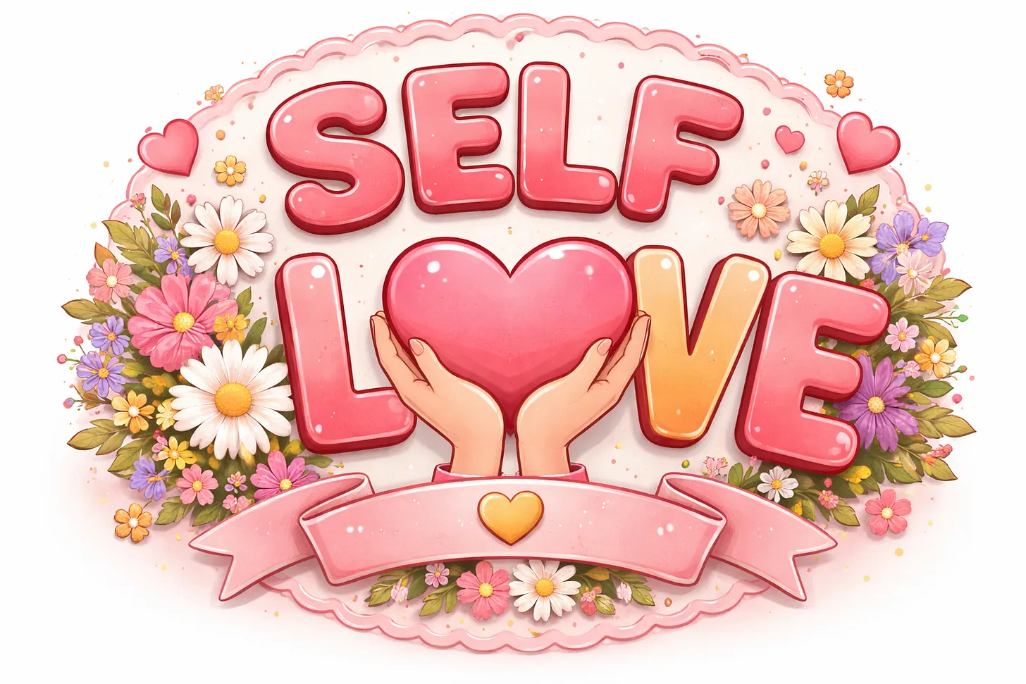 Colorful design promoting self-love.