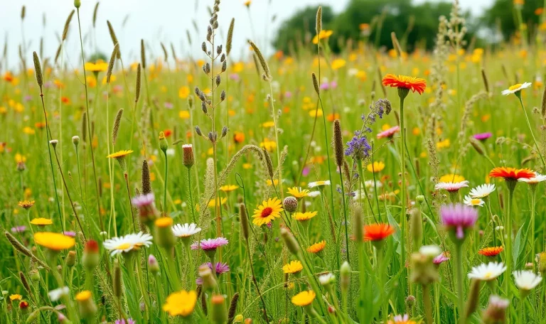 Colorful wildflowers in a field