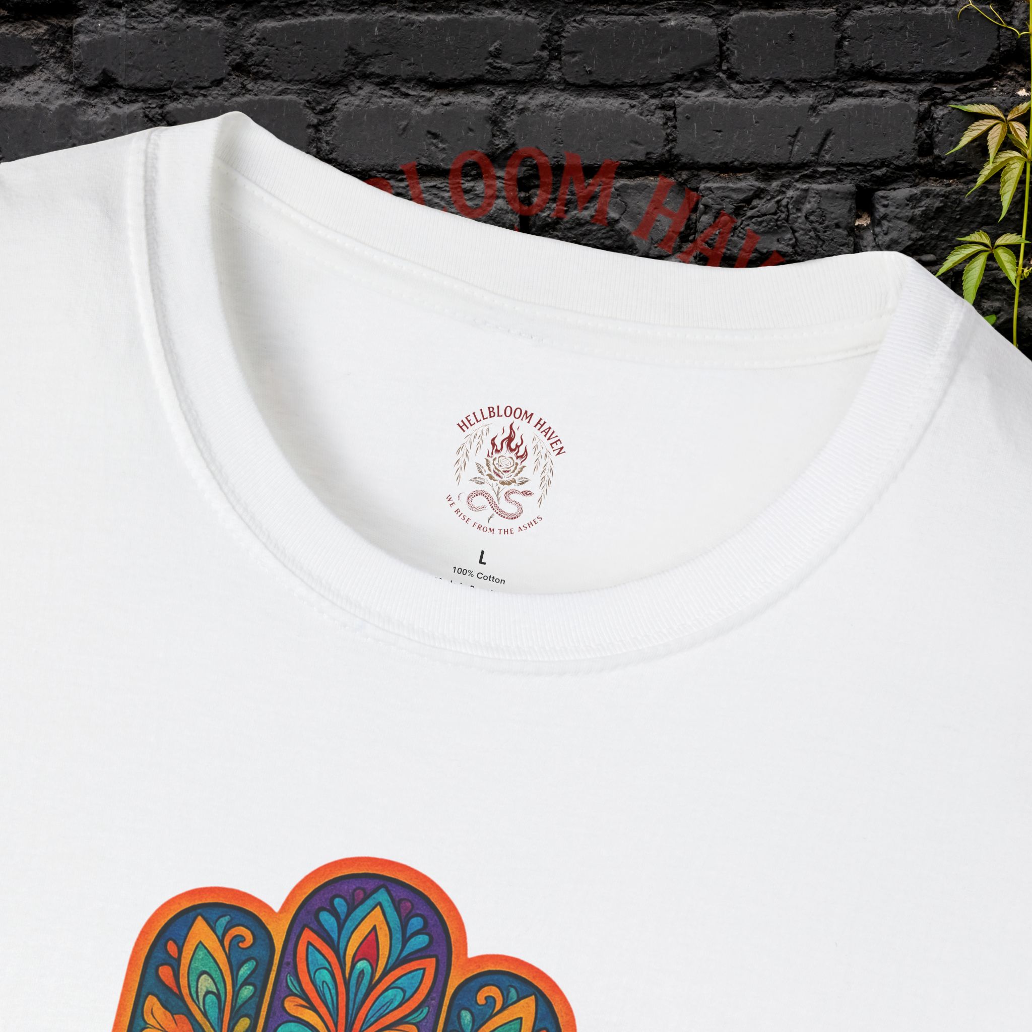 front of white Hamsa shirt