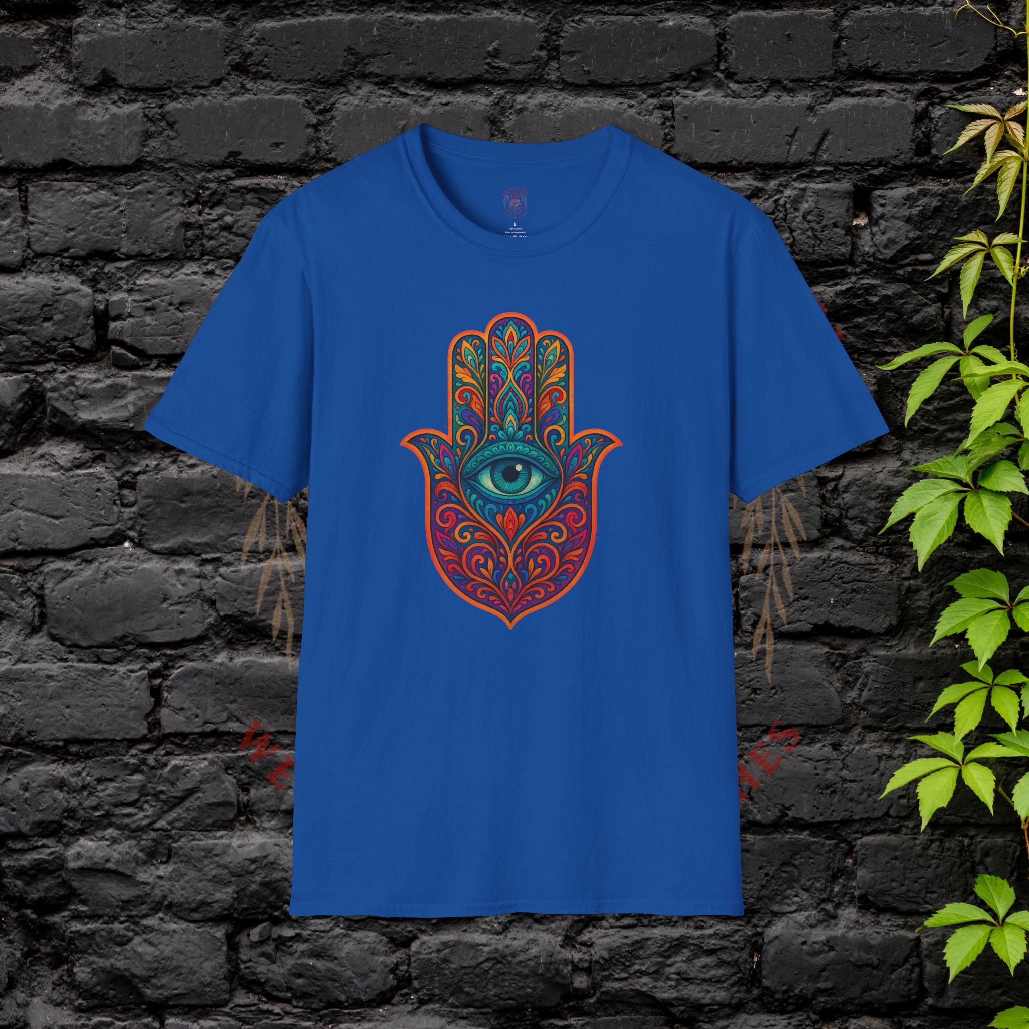 front of blue Hamsa Shirt
