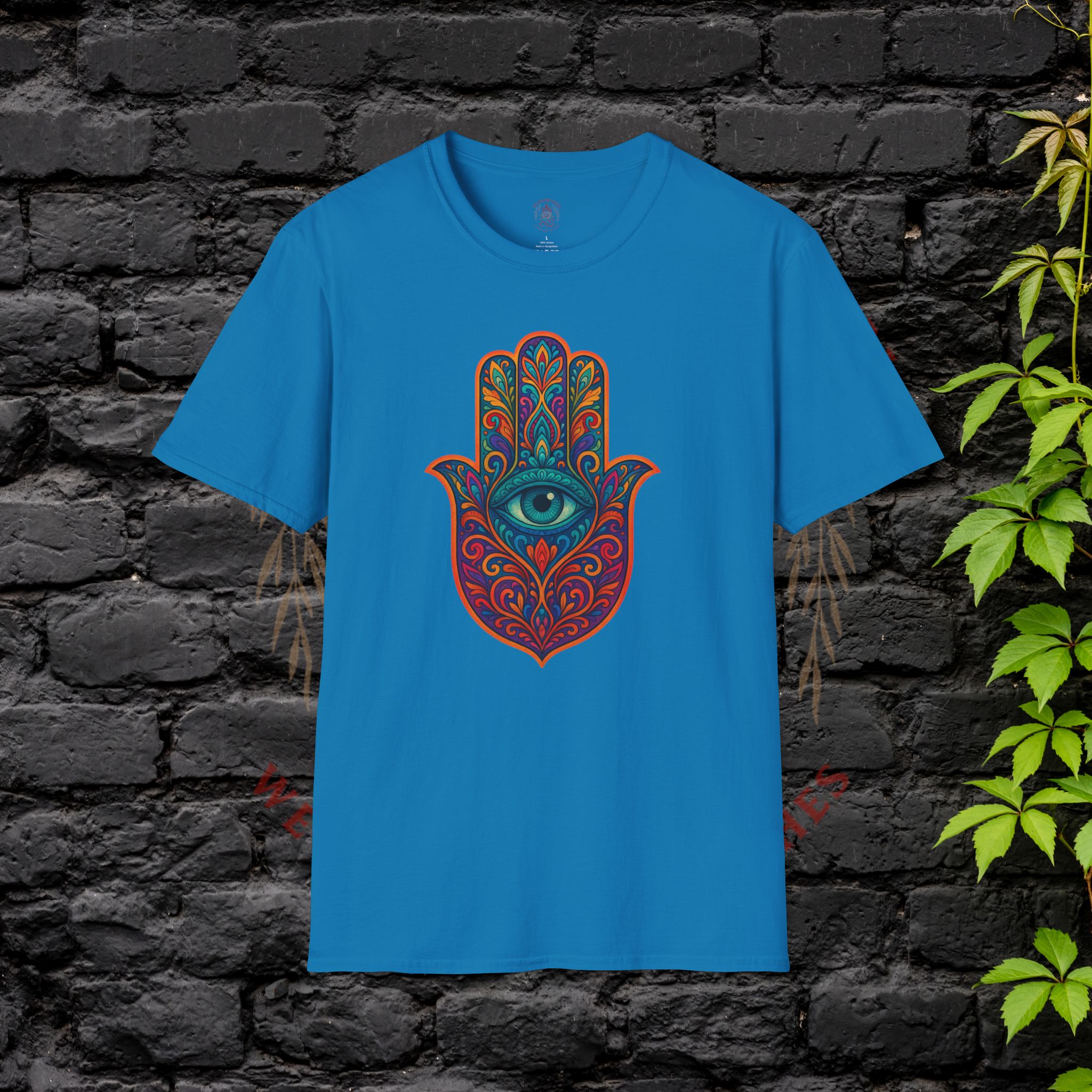 front of blue Hamsa Shirt