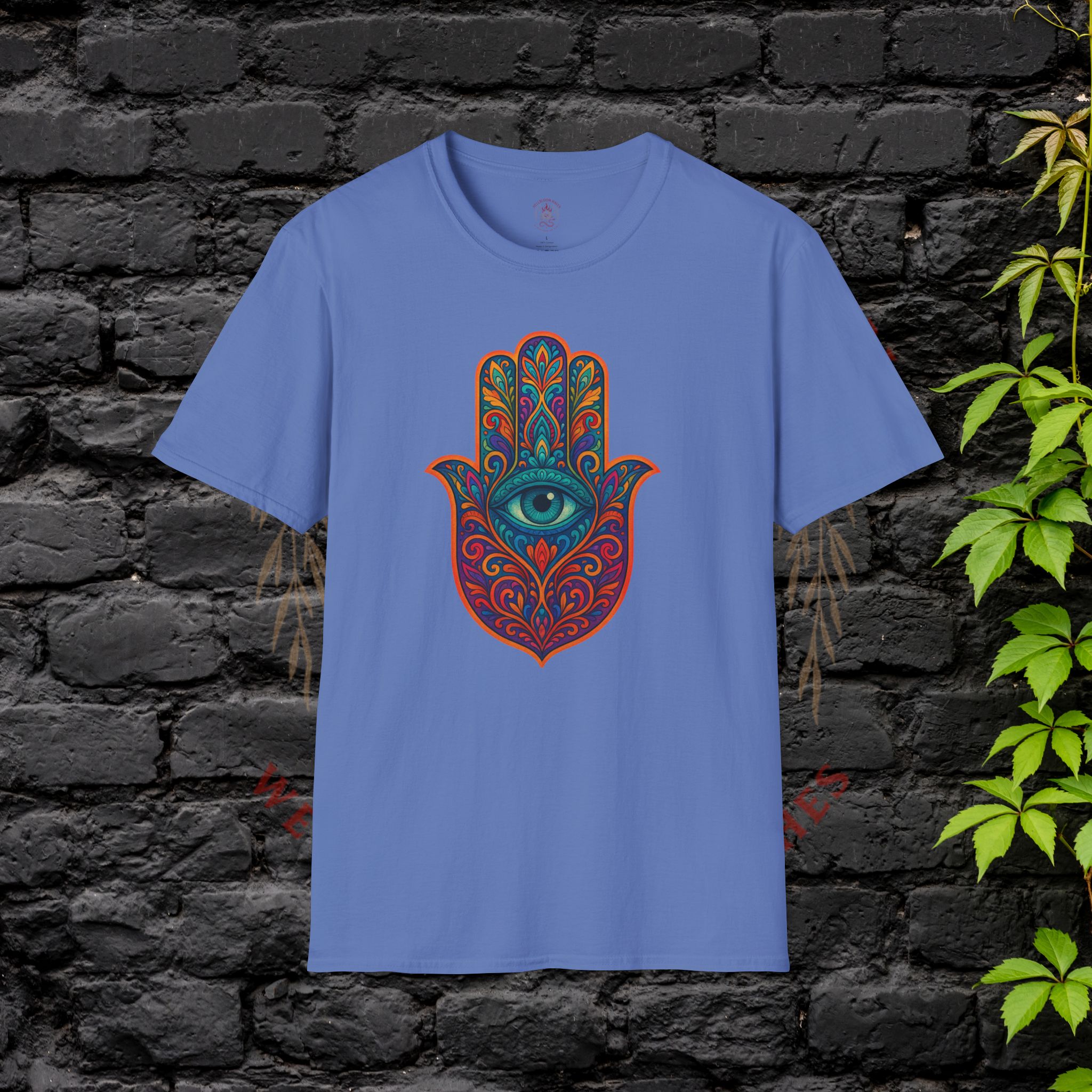 front of light purple Hamsa Shirt