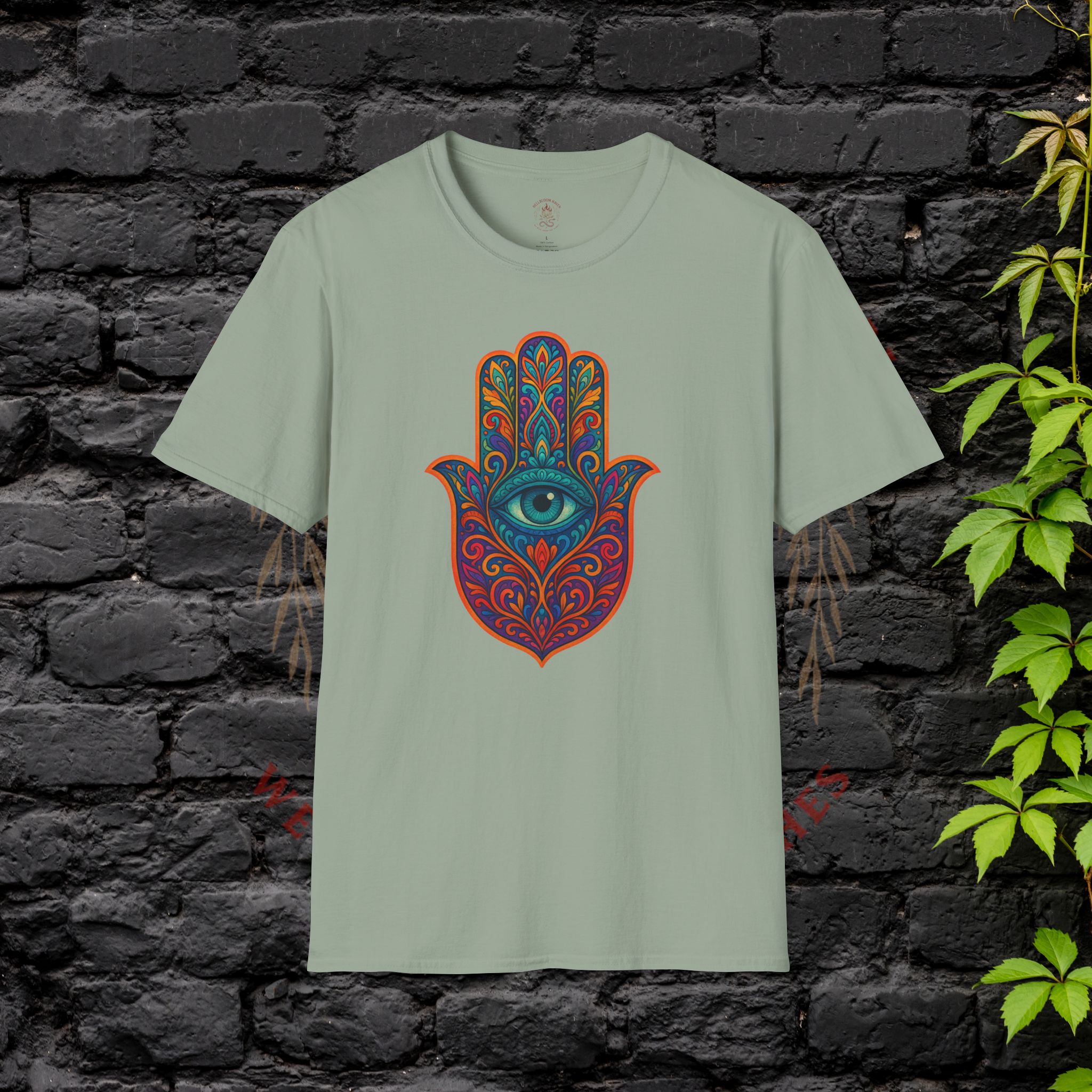 front of green Hamsa Shirt