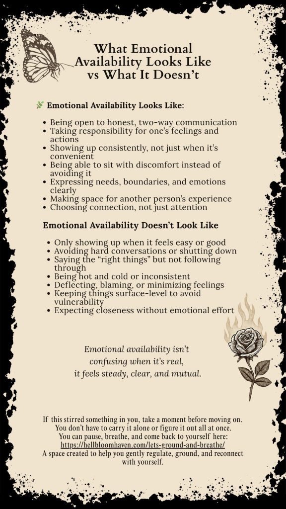 What Emotional Availability Looks Like vs What It Doesn’t