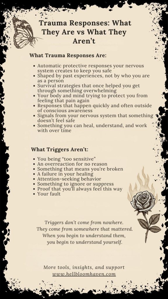 trauma responses what they are vs arent
