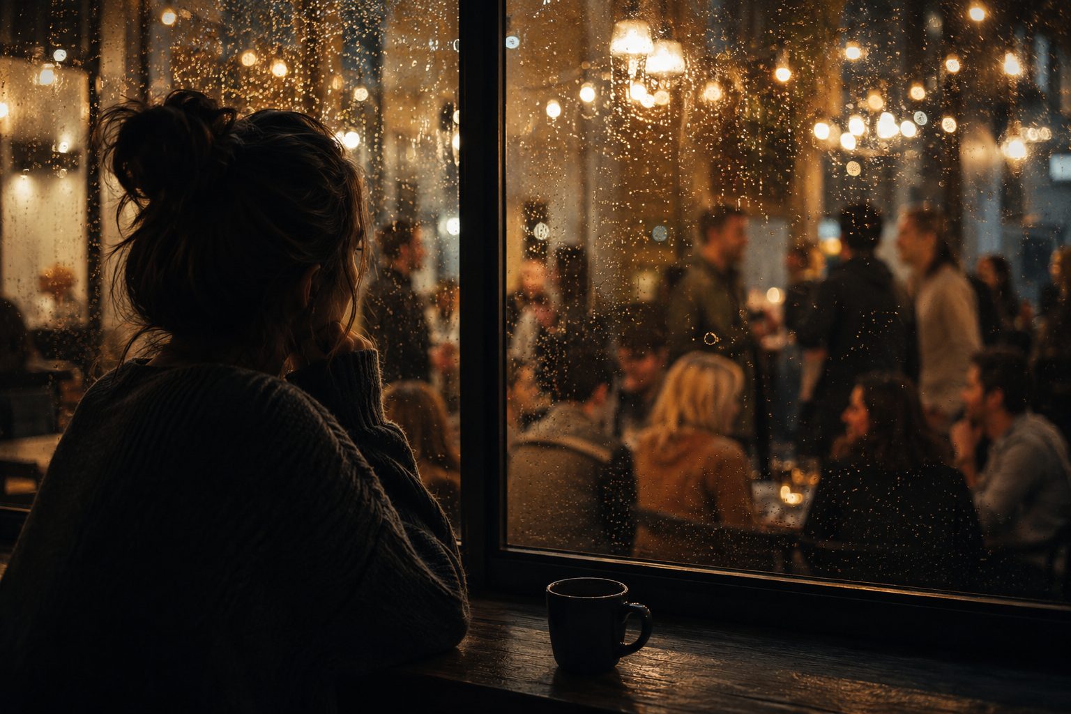 woman watching the world go by